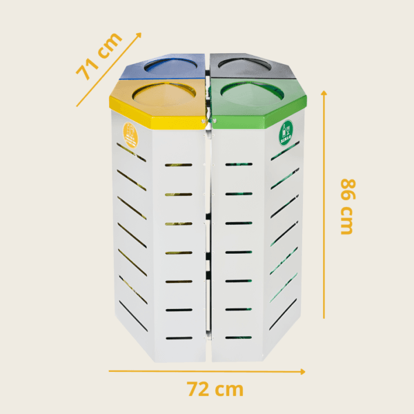 Stacja do segregacji 4 x 80l Titanium Cube wymiary