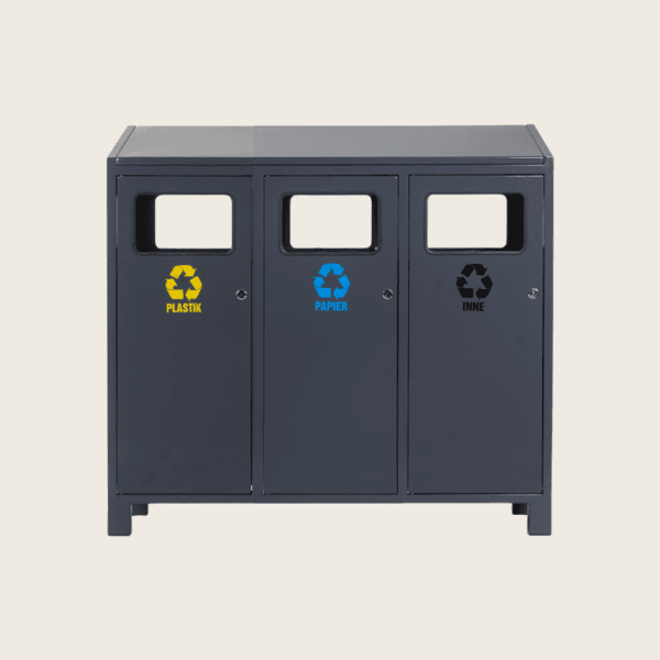 Stacja do segregacji Segregator 3 x worki 120L front