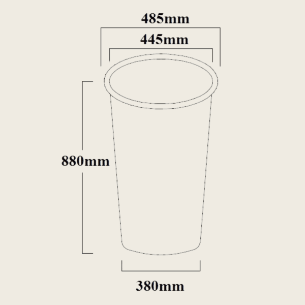 Wkład ocynkowany okrągły stożkowy do kosza – 110L