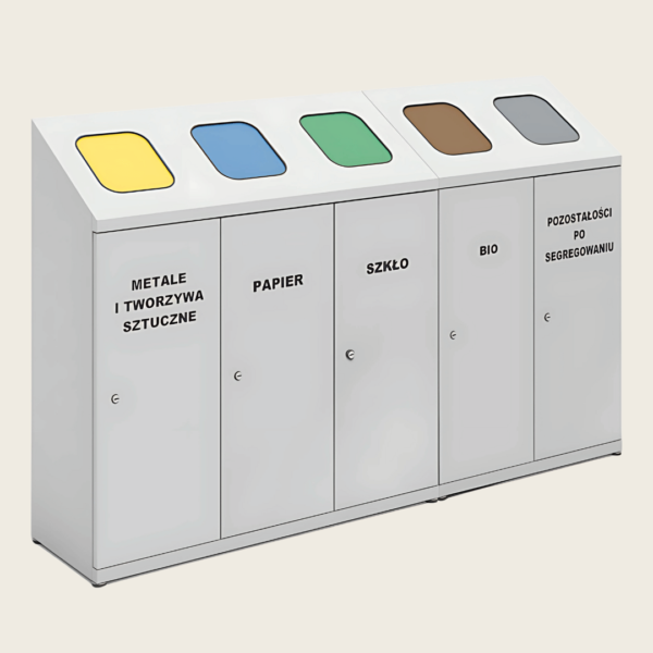 Stacja do segregacji Sortis 5 x 70L z napisami