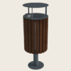 Kosz miejski Triva Wood 30L z daszkiem