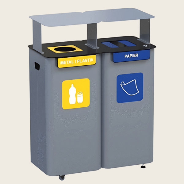 Kosz do segregacji 2x70L Modular Bin z daszkiem i wkładkami