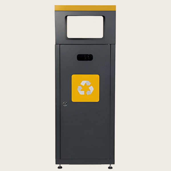 Kosz do segregacji z daszkiem 90L Caro Hat metal i plastik