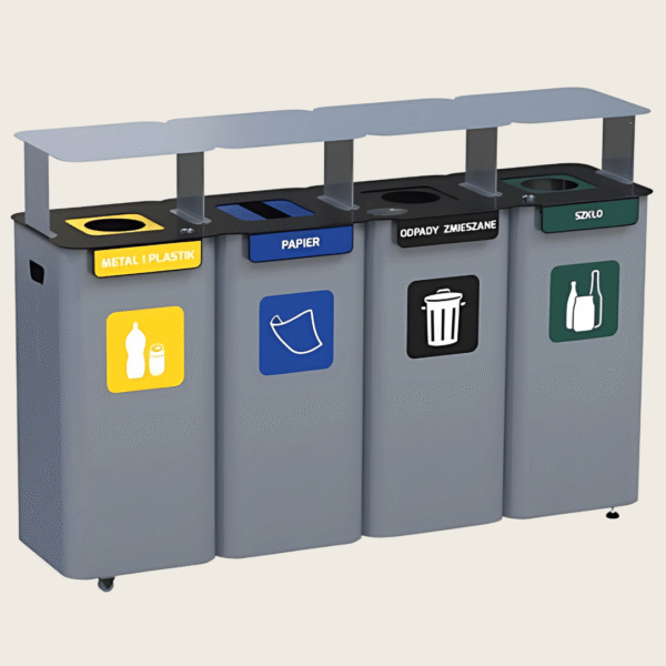 Stacja Modular Bin 4x70L do segregacji z daszkiem