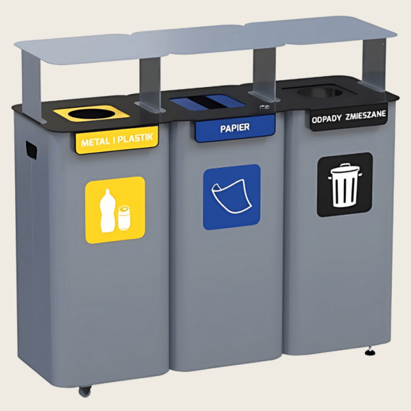 Stacja do segregacji Modular Bin 3x70L z daszkiem i wkładkami