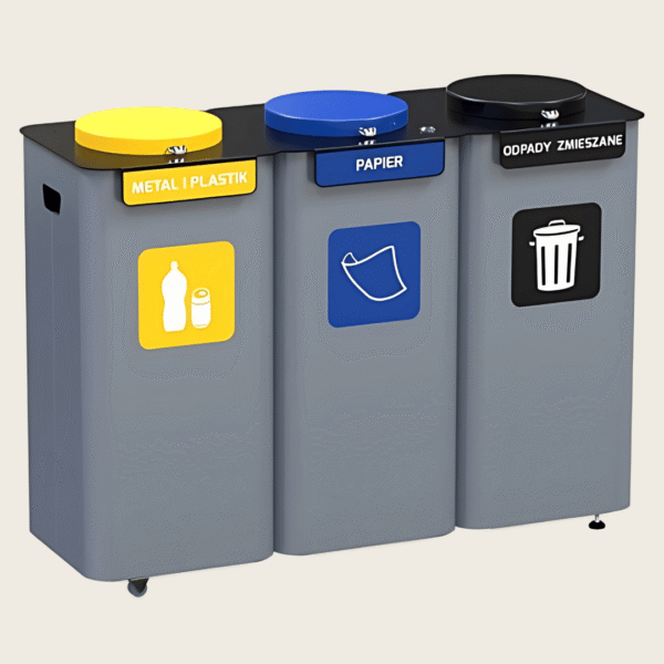 Stacja do segregacji Modular Bin 3x70L z pokrywami