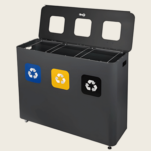 Stacja do segregacji zewnętrznej Eko Star Station 3x60l otwara pokrywa