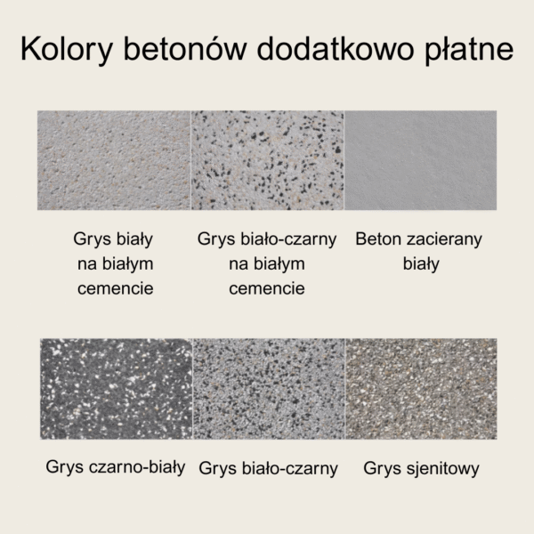 Kolory betonu dodatkowo płatne