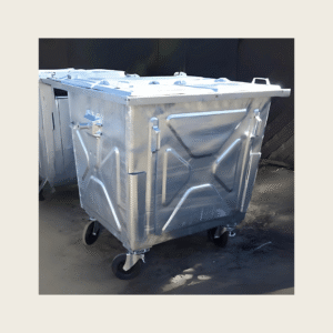Pojemnik 1100L metalowy z klapą trójdzielną