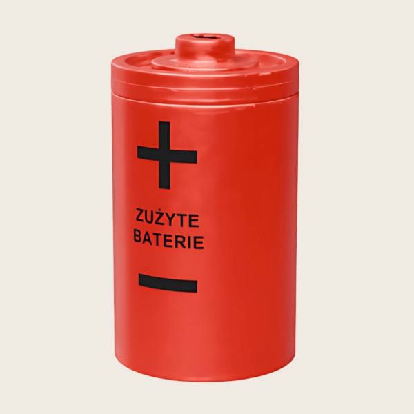 Pojemnik na zużyte baterie 40L czerwony