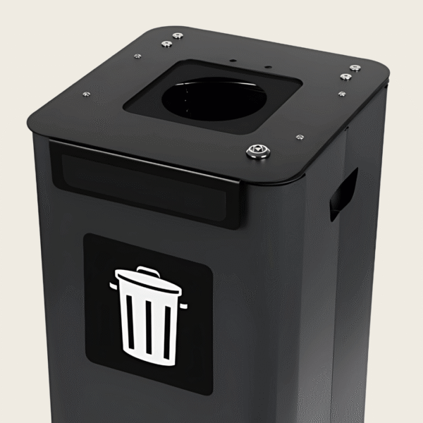 Wkładka metalowa do kosza Modular Bin Connect czarna zamontowana