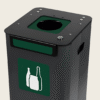 Wkładka metalowa do kosza Modular Bin Connect zielona zamontowana