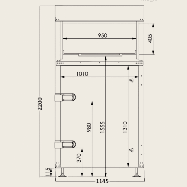 Kontener na tekstylia 220 cm wymiary