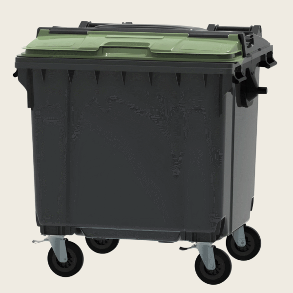Kontener z pokrywą w pokrywie 1100L ESE zielony