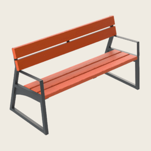 Ławka parkowa z drewna Jatoba z podłokietnikiem Wrocław