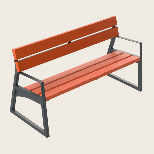 Ławka parkowa z drewna Jatoba z podłokietnikiem Wrocław