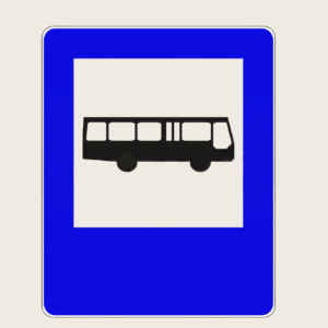 Znak drogowy D-15 przystanek autobusowy