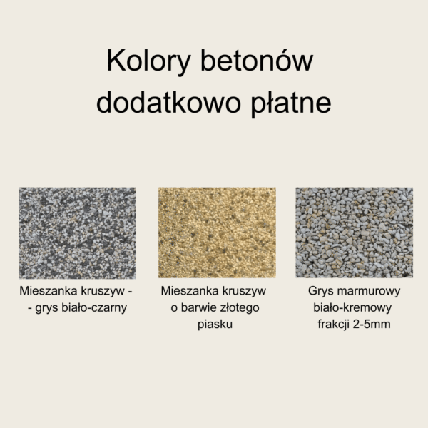 Kolory betonu dodatkowo płatne